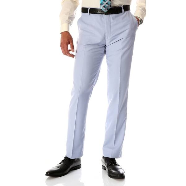 Ferrecci Men S Halo Sky Blue Slim Fit Flat Front Dress Pants Overstock Ferrecci Men S Halo Sky Blue Slim Fit Flat Front Dress Pants Overstock