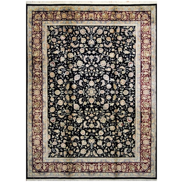 Handmade One-of-a-Kind Tabriz Wool and Silk Rug (India) - 8'7 x 11'7