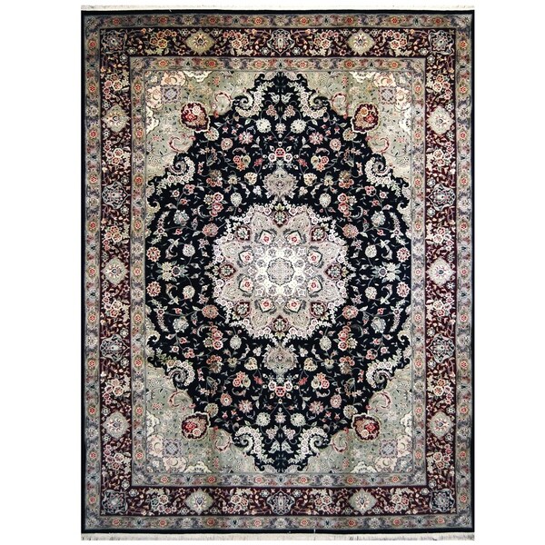 Handmade One-of-a-Kind Tabriz Wool and Silk Rug (India) - 9' x 12'
