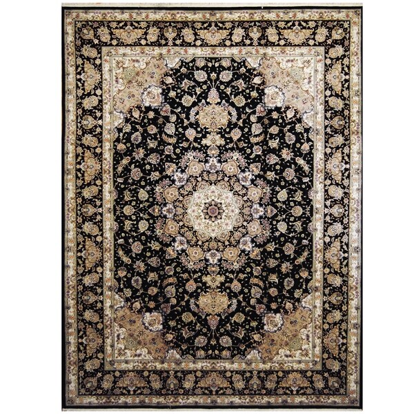 Handmade One-of-a-Kind Tabriz Wool and Silk Rug (India) - 9' x 12'