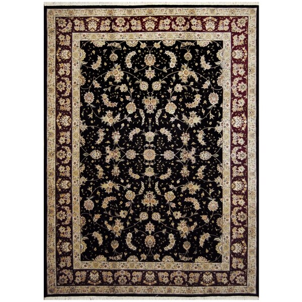 Handmade One-of-a-Kind Tabriz Wool and Silk Rug (India) - 8'6 x 11'8