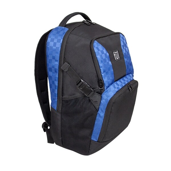 blue and gray backpack