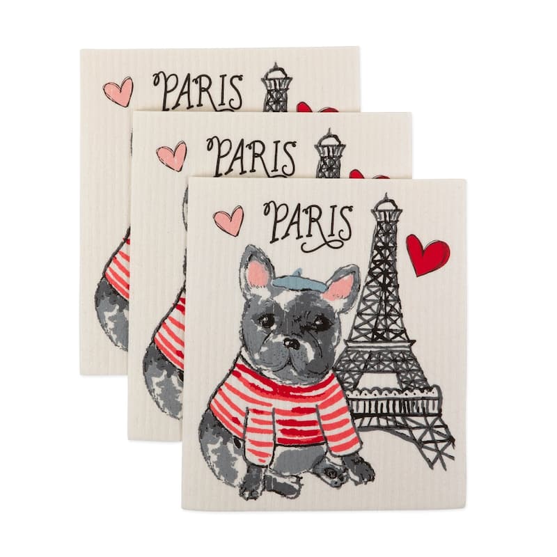 DII Swedish Dishcloth Set - Dog In Paris - Multi-Color