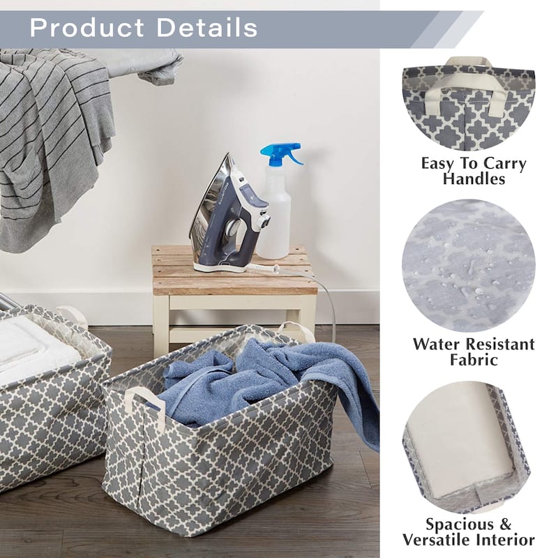 DII Cotton/Poly Laundry Bin Rectangle (Set of 2)