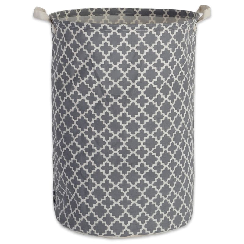 DII Cotton/Poly Laundry Hamper Assorted - Laundry Hamper - Grey Lattice
