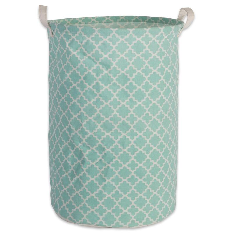 DII Cotton/Poly Laundry Hamper Assorted - Laundry Hamper - Aqua Lattice