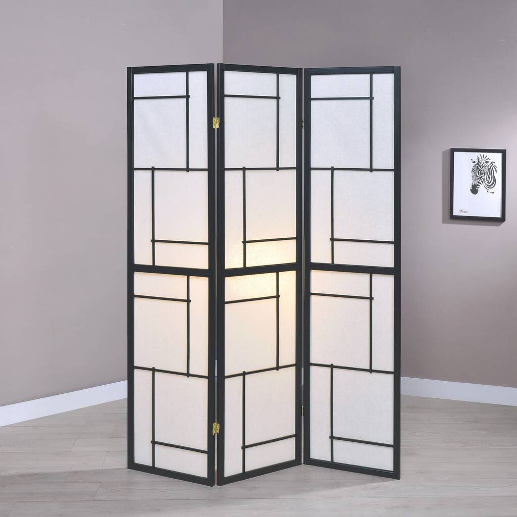 Contemporary Geometric Pattern Folding Screens Room Divider