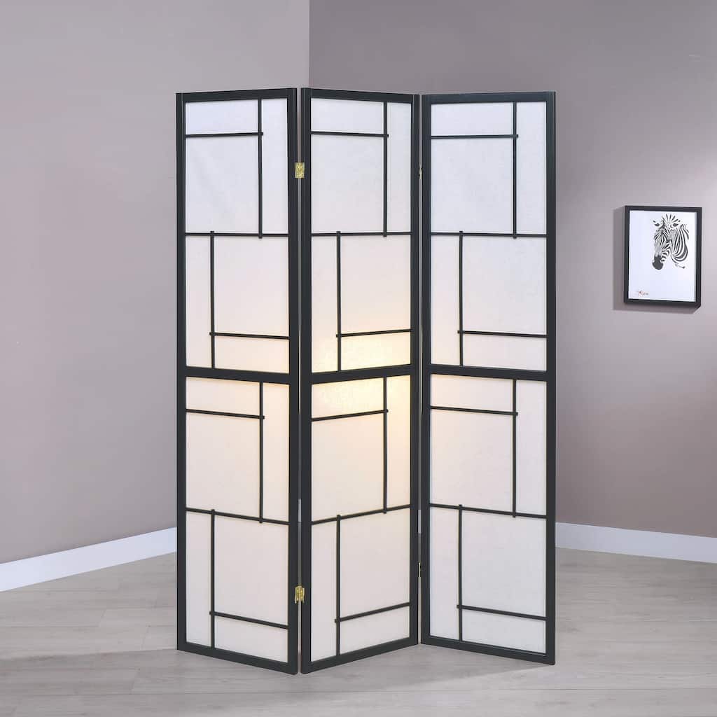 Contemporary Geometric Pattern Folding Screens Room Divider