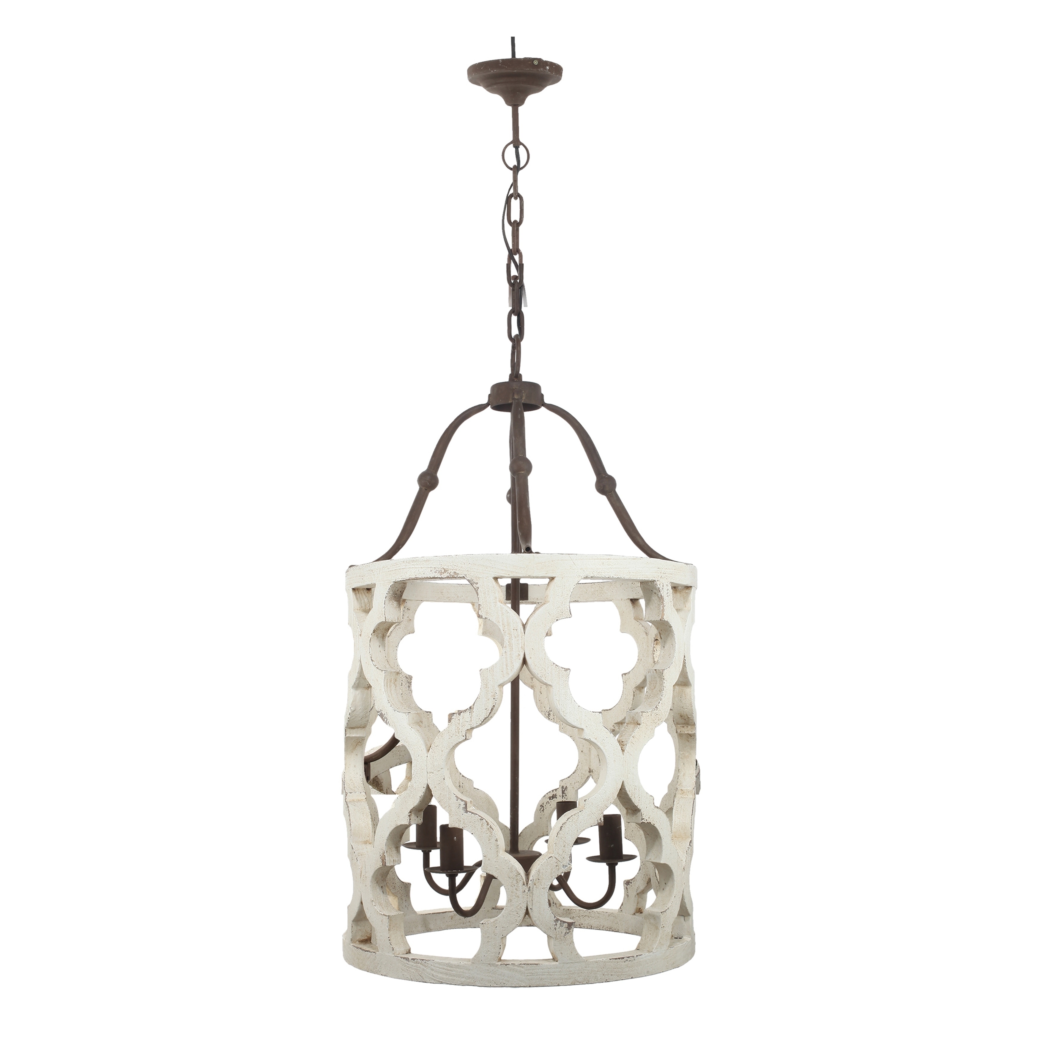 Jolette 4-light Distressed White Chandelier - Chandeliers For Bedrooms by Overstock.com
