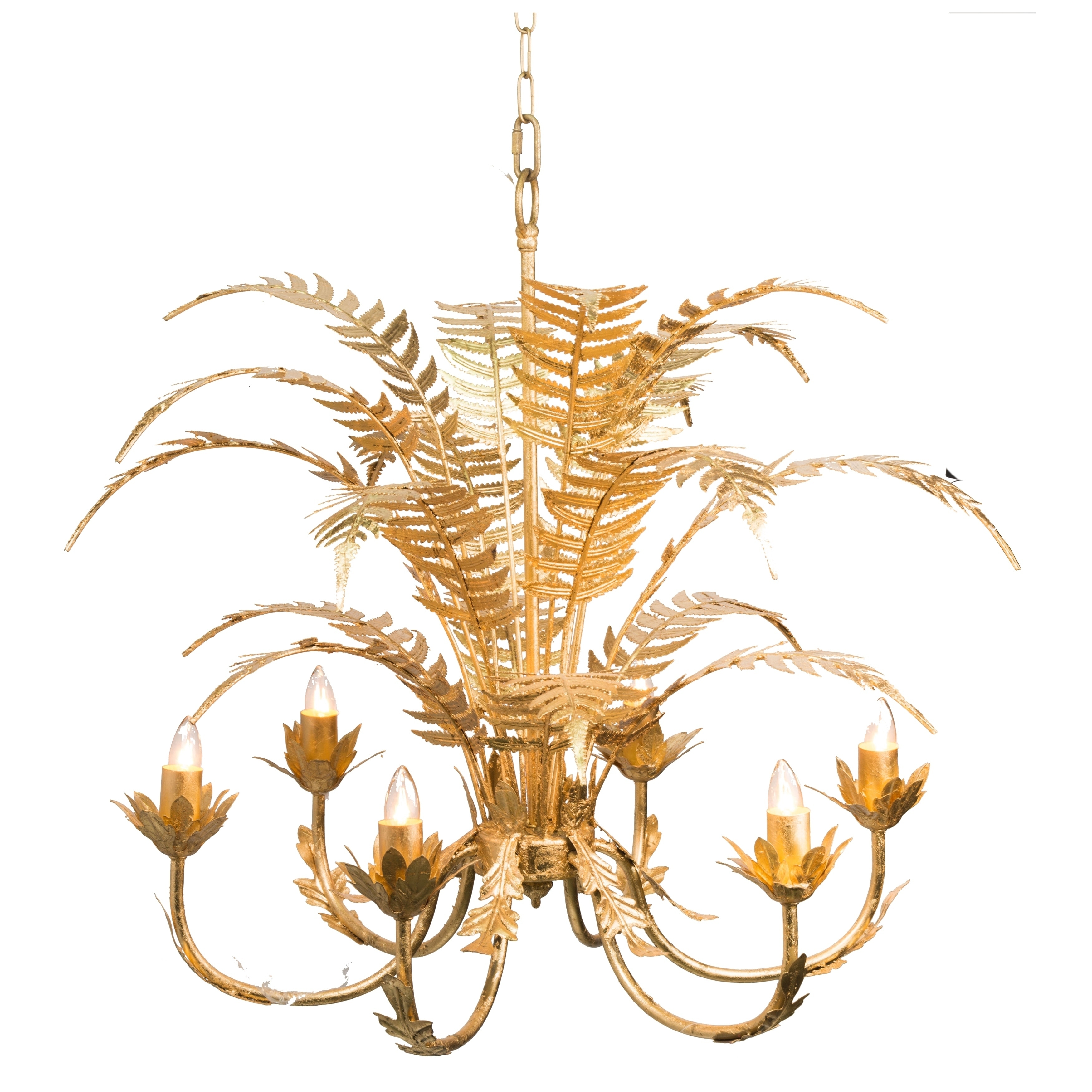 Modern Chic 6-light Fern Leaf Gold Chandelier - Chandeliers For Bedrooms by Overstock.com