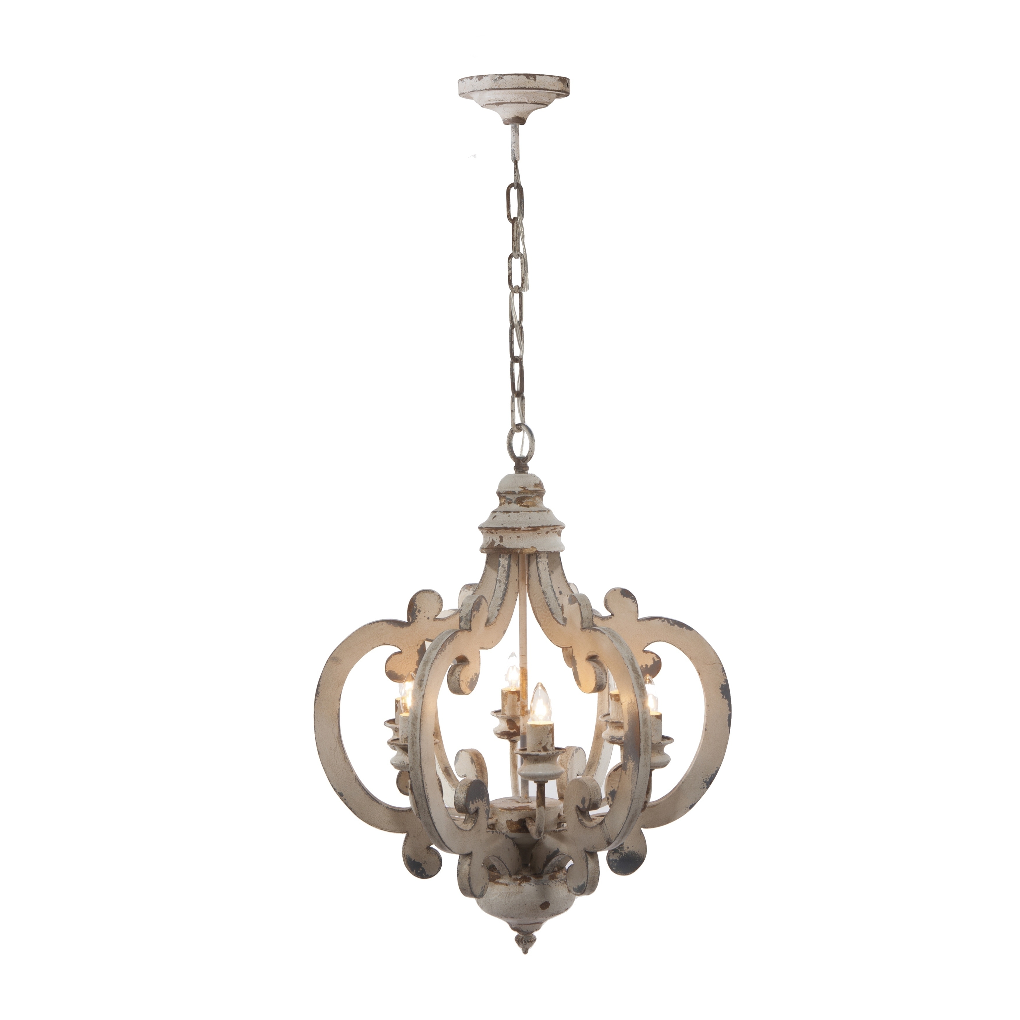 6-light Antique White Chandelier - Chandeliers For Bedrooms by Overstock.com
