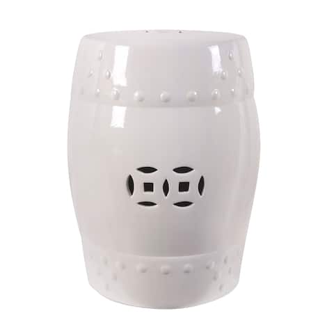 Zella Garden White Stool
