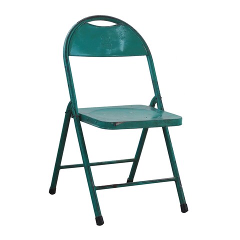 A&B Home Distressed Green Antique Folding Chair