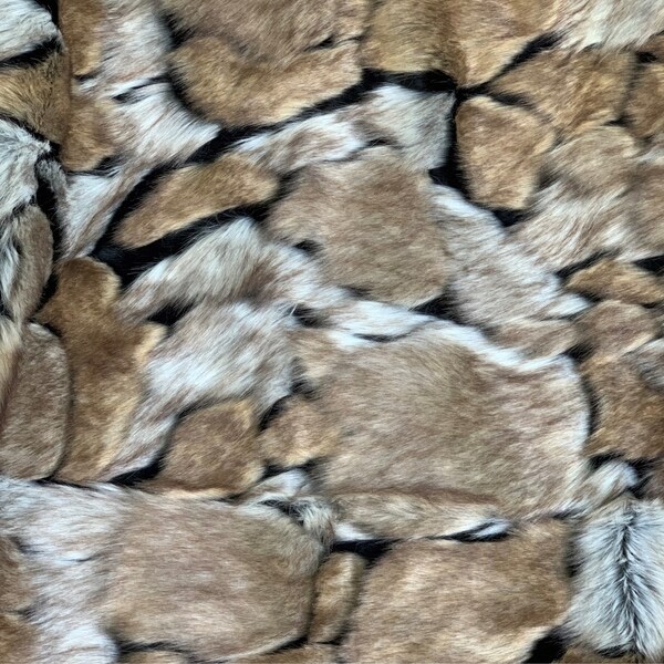 BLACK WOLF LUXURY Animal Faux Fur Fabric Material 