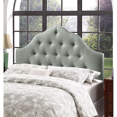 Brighton Queen Size Grey Fabric Upholstered Button Tufted Headboard