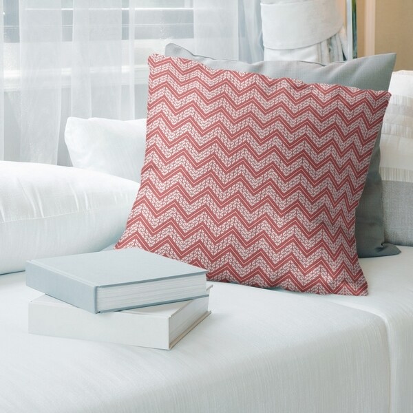 Warm Classic Hand Drawn Chevron Pattern Throw Pillow