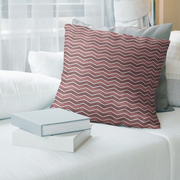 Color Wavy Chevrons Throw Pillow