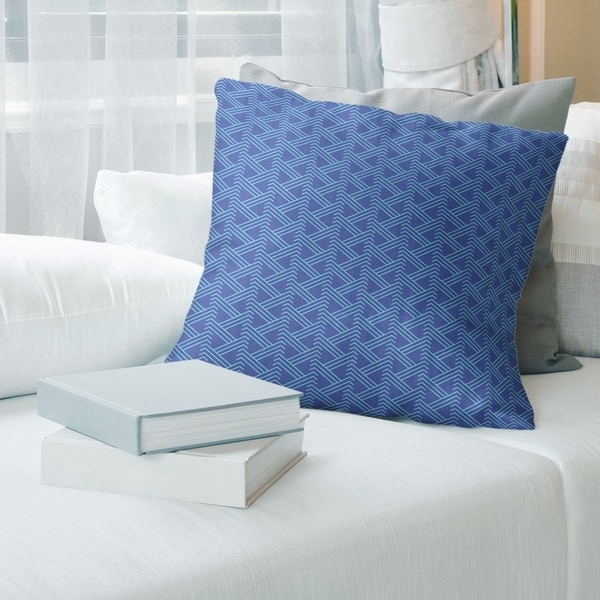 Teal Accent Color Zig Zag Pattern Throw Pillow
