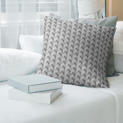 Cool Tones Classic Skyscrapers Pattern Throw Pillow