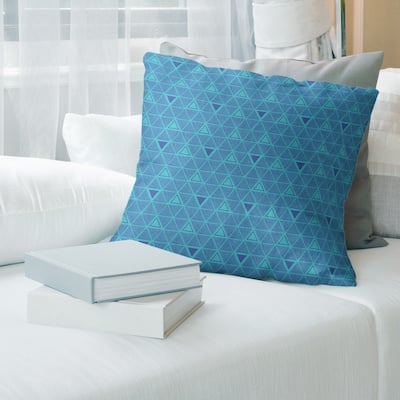 Full Color Hand Drawn Triangles Throw Pillow