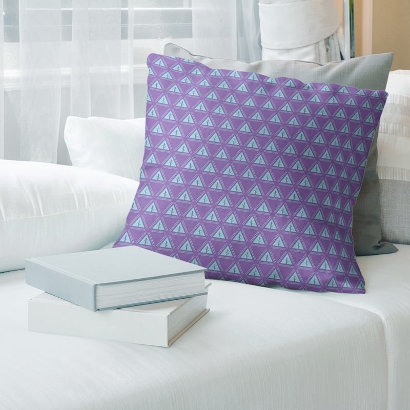Two Color Minimalist Trees Throw Pillow - 26 x 26 - Purple & Teal - Polyester