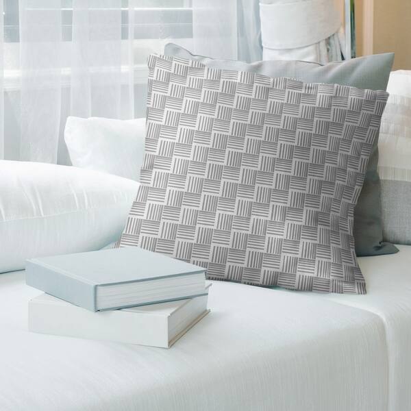 Shop Cool Tones Classic Basketweave Stripes Throw Pillow On Sale