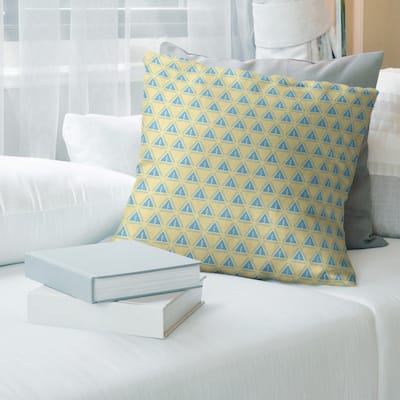 Two Color Minimalist Trees with Yellow Throw Pillow