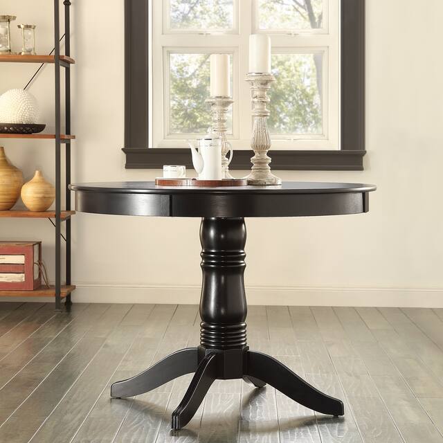 Copper Grove Lauterberg Black Round Pedestal Dining Table - Dining Table