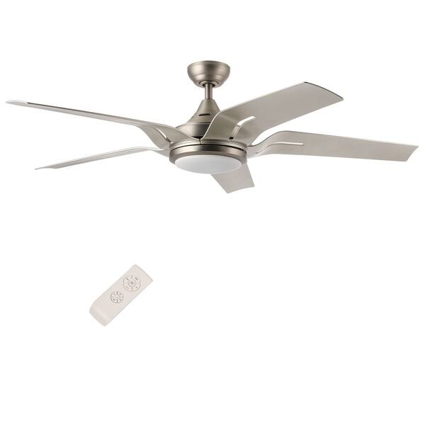 Shop Co Z Contemporary 56 Inch Brushed Nickel 5 Blade Ceiling Fan