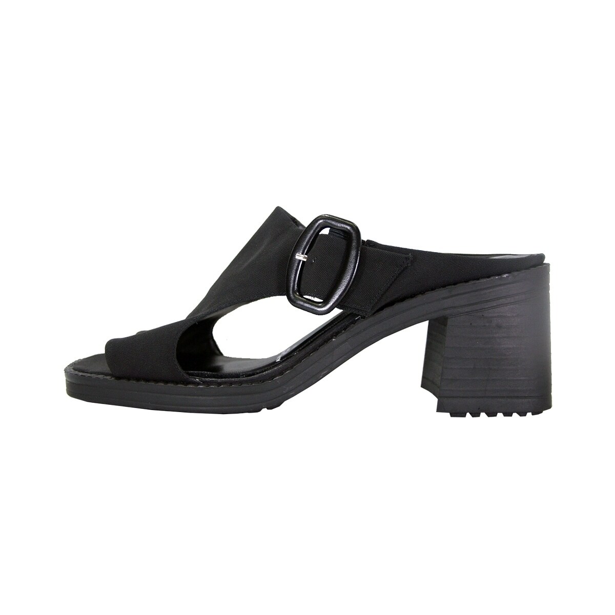 comfortable black heeled sandals
