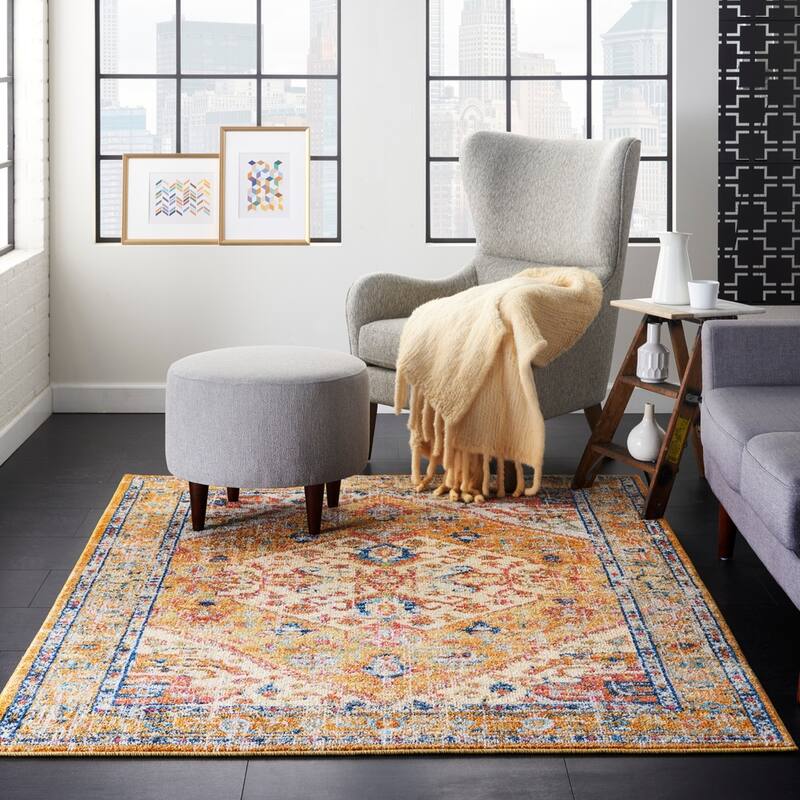 Copper Grove Alsleben Vintage Persian Floral Medallion Area Rug