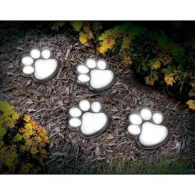 Solar Paw Print Lights (set of 4)