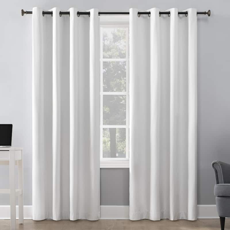 Sun Zero Duran Thermal Insulated Total Blackout Grommet Curtain Panel, Single Panel - White - 50x63