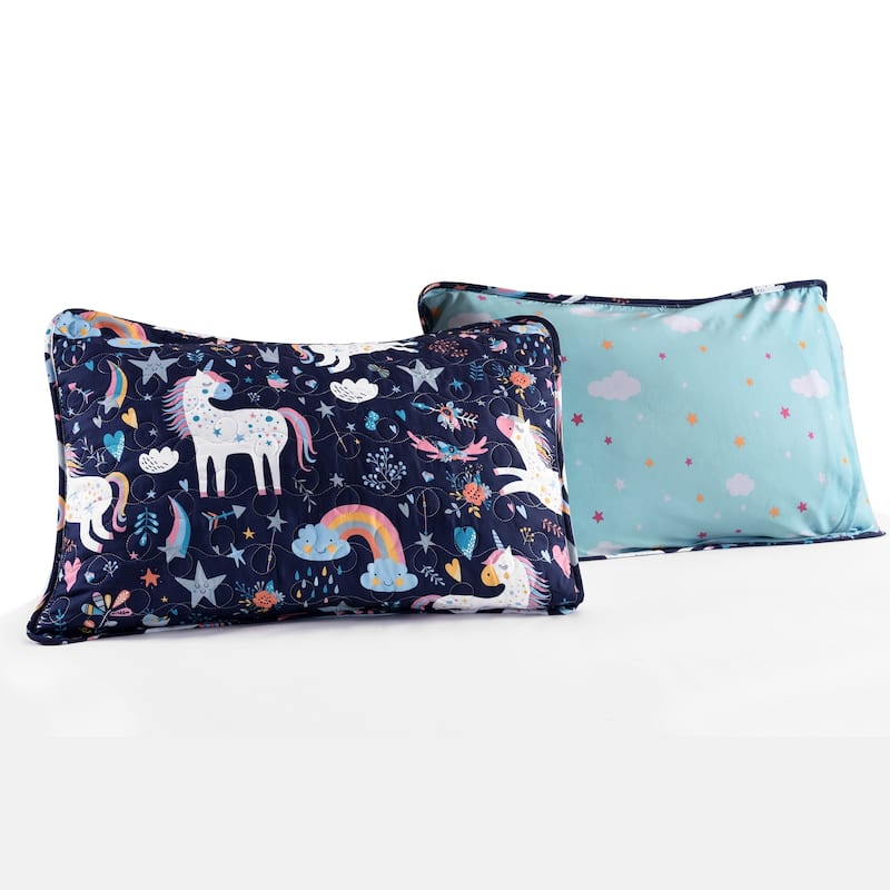 Porch & Den Marguerite Unicorn/ Heart Pattern Quilt Set