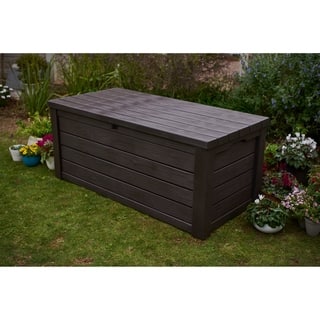 storage deck plastic gallon eastwood box keter outdoor resin boxes sheds patio shipping chevron overstock bench backyard