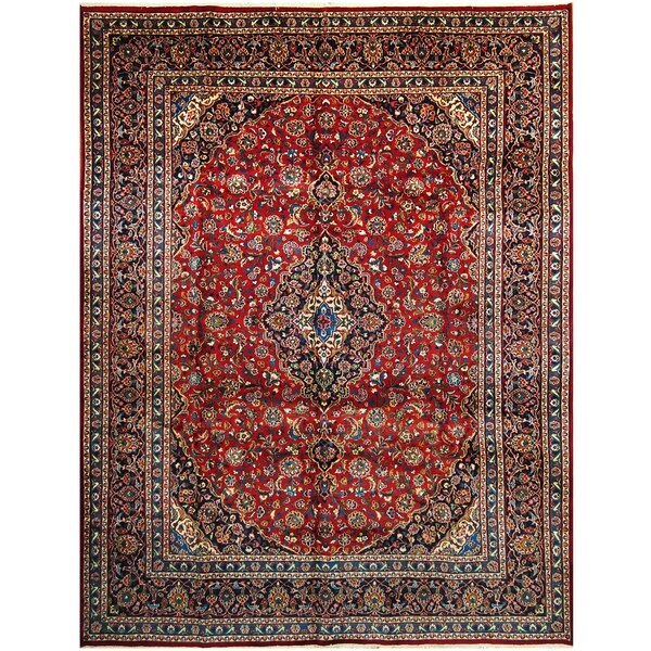 Handmade One-of-a-Kind Kashan Wool Rug (Iran) - 9'10 x 12'10 - On Sale