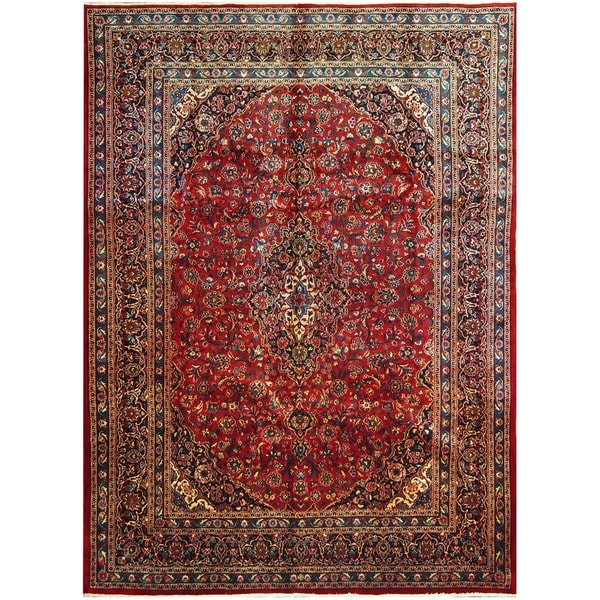 Handmade One-of-a-Kind Mashad Wool Rug (Iran) - 9'6 x 12'9