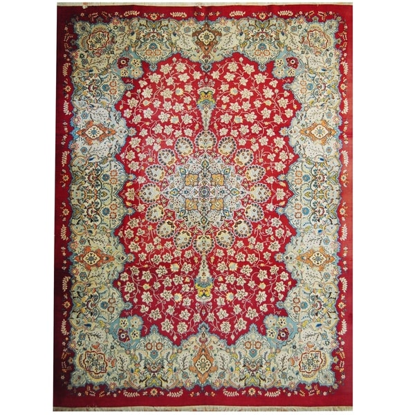 Handmade One-of-a-Kind Isfahan Wool Rug (Iran) - 10'5 x 13'9