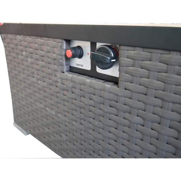 Shop Auburn Dark Brown Woven Gas Fire Pit Table And Propane Tank