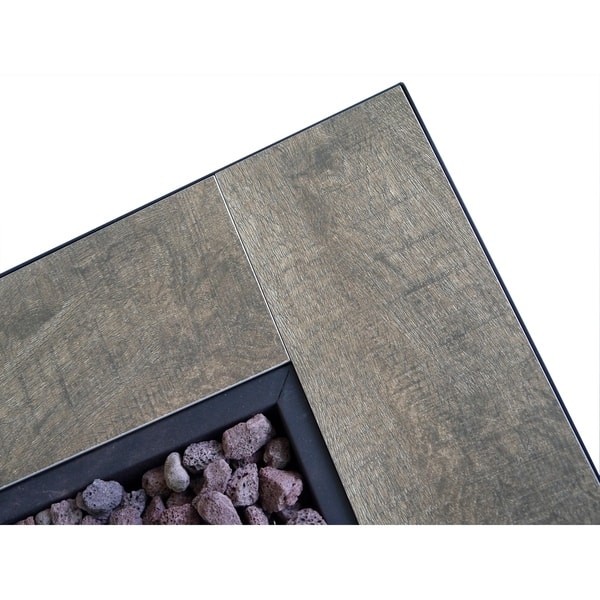 Shop Auburn Dark Brown Woven Gas Fire Pit Table And Propane Tank