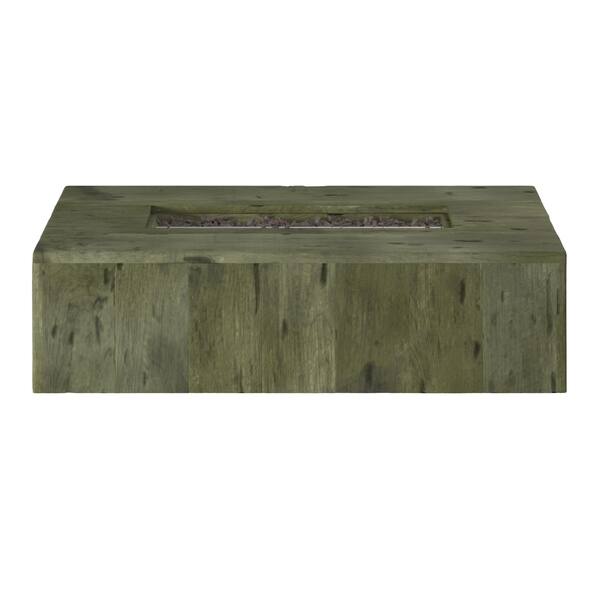 Shop Laguna Weathered Wood Rectangular Gas Fire Pit And End Table