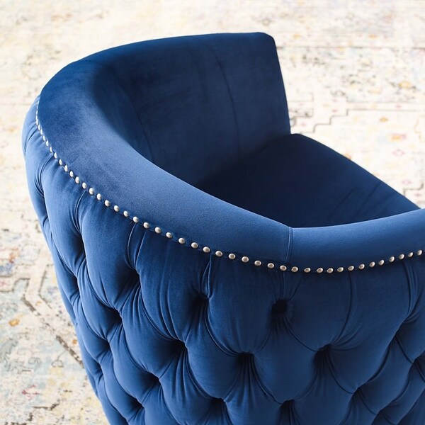 Velvet tufted swivel online chair