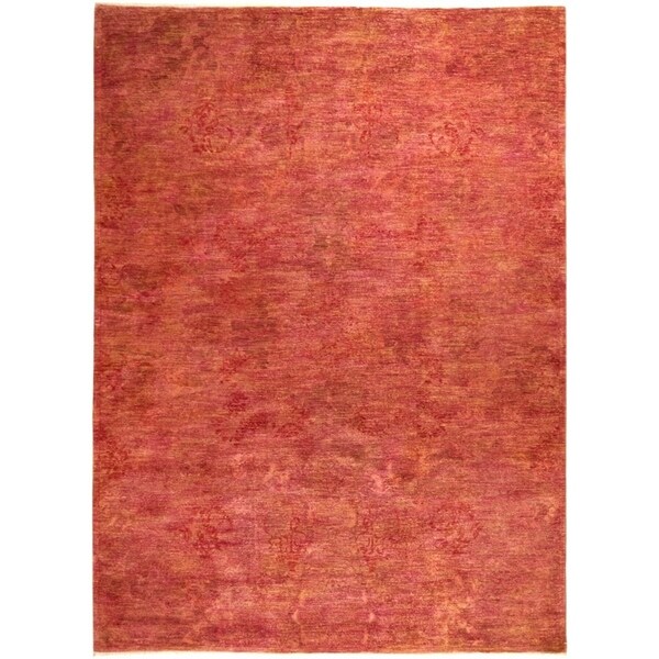Contemporary Colorful One-of-a-Kind Hand-Knotted Area Rug - 8 x 10