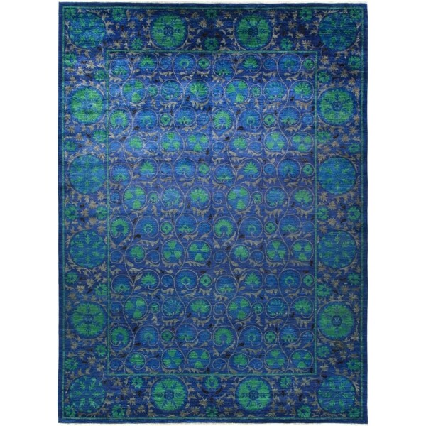 Suzani, Hand Knotted Area Rug - 10' 3" x 13' 10" - 10' x 14'