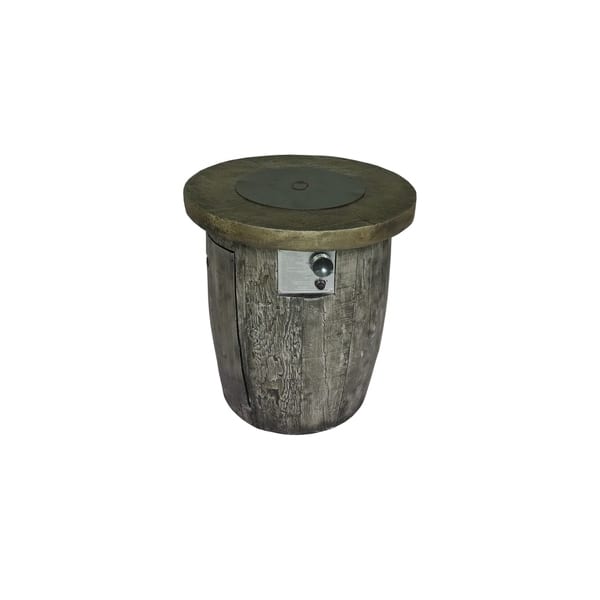 Shop Rockford Wood Look Round Gas Fire Pit Table Free Shipping