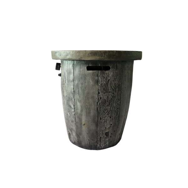 Shop Rockford Wood Look Round Gas Fire Pit Table Free Shipping