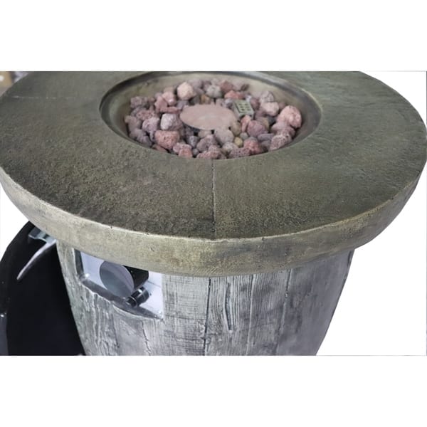 Shop Rockford Wood Look Round Gas Fire Pit Table Free Shipping