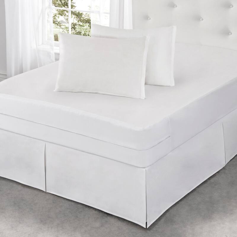 Fresh Ideas All-In-One Cool Bamboo Mattress Protector W/ Bed Bug Blocker