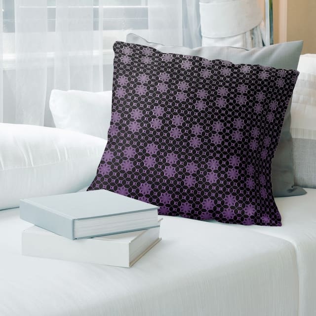 Ombre Lattice Throw Pillow - 20 x 20 - Purple - Linen