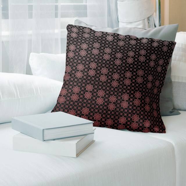 Ombre Lattice Throw Pillow - 20 x 20 - Red - Linen
